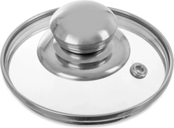 Couvercle en verre 10 cm avec bord et poignée en inox