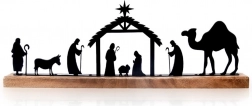 Crèche en bois de manguier et métal 51 × 5 × 18 cm