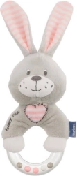 Hochet en peluche pour bébé Baby Mix lapin rose