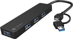 Concentrateur USB NATEC Mayfly 4× USB 3.0 avec adaptateur USB‑C/USB‑A, noir