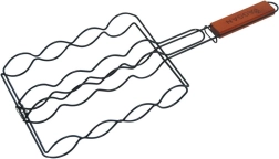 Panier de grillade verrouillable pour saucisses, antiadhésif, 50 × 19 cm