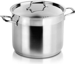 Casserole en acier inoxydable avec couvercle ANETT 22 cm, 6,5 l