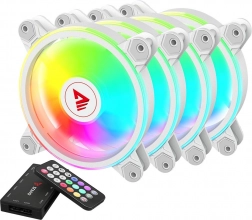 Ensemble de ventilateurs RGB blancs de Savio avec éclairage