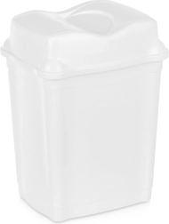 Poubelle en plastique avec couvercle basculant 16 L blanche