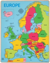 Bigjigs Toys puzzle en bois carte de l’Europe, 25 pièces
