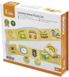 Jeu éducatif VIGA puzzle en bois pour apprendre les sens