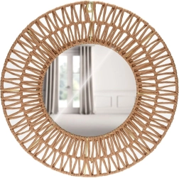 Miroir mural rond avec cadre en papier 45 cm