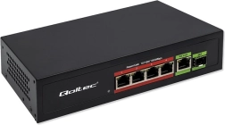 Commutateur Fast Ethernet PoE avec 4x RJ45 PoE, 1x RJ45 Uplink et 1x SFP