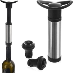 Pompe à vide pour vin avec bouchons, set de 3 pcs