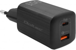 Chargeur secteur 65W GaN ULTRA avec USB‑C PD et USB, noir