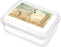 Boîte à goûter transparente avec motif chevaux 750 ml