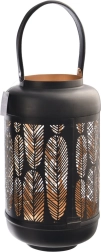 Bougeoir LEAF noir et or 38 cm
