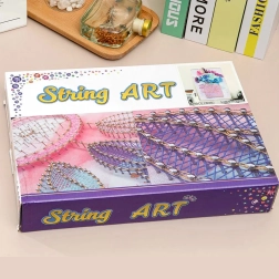 Kit créatif String Art avec LED, tableau 21 × 30 cm – fleurs dans un vase