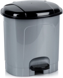 Poubelle en plastique à pédale 5,5 l grise