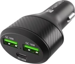 Chargeur voiture NATEC Coney 2× USB et 1× USB‑C avec charge rapide 84 W