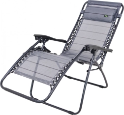 Chaise longue de jardin et de plage avec porte-gobelet