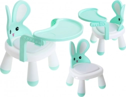 Fauteuil pour enfant repas et jeu lapin – menthe