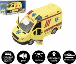 Ambulance en Plastique avec Son et Lumière à Inertie 20 cm