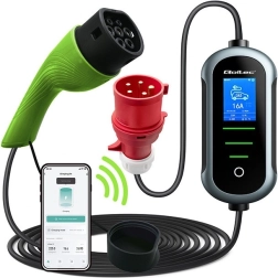Chargeur portable EV Type 2 11 kW avec Wi‑Fi, TUYA/SMART LIFE et LCD, 400 V, câble 5 m