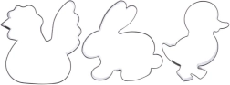 Set de découpoirs en inox Pâques 6 cm, 3 pcs