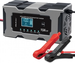 Chargeur microprocesseur 12 V 10 A avec fonction de réparation pour batteries AGM, GEL et LiFePO4 avec LCD