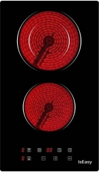isEasy plaque de cuisson électrique vitrocéramique à deux zones