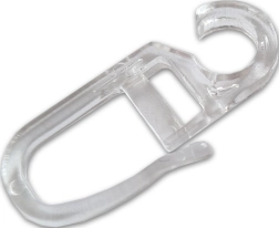 Crochets de rideaux transparents, plastique, lot de 10 pièces