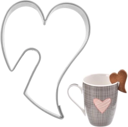 Emporte-pièce en acier inoxydable cœur 5,5 cm avec encoche pour tasse