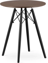 Table basse moderne scandinave avec plateau rond brun