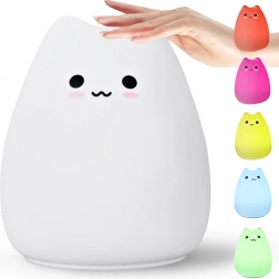 Veilleuse tactile en silicone chat RGB