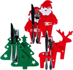 Étuis de couverts en feutrine de Noël, lot de 6 pièces