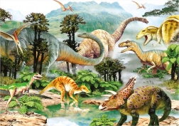 puzzle dino život dinosaurů 100 pièces XL