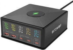 Station de charge BLITZWOLF 160 W, 3× USB‑C, 2× USB‑A avec charge sans fil