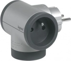 Multiprise 2x2P+T avec USB A+C - aluminium/graphite