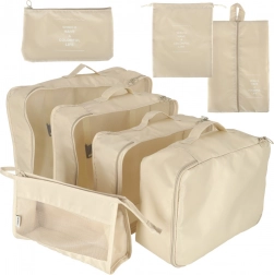 Set de 8 organiseurs de valise, beige