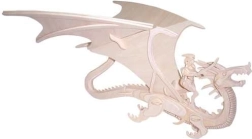Woodcraft puzzle 3D en bois dragon et chevalier