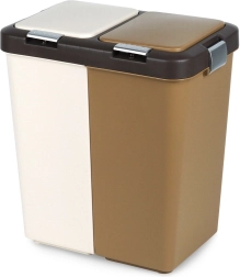 Poubelle de tri en plastique 2×20 l