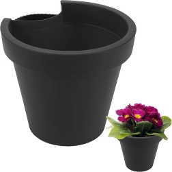 Pot de fleurs suspendu pour gouttière, plastique, noir 24 cm