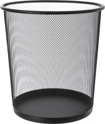 Corbeille de bureau en métal noire 6 l