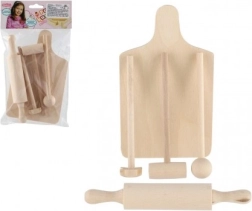 Ensemble d’ustensiles de cuisine en bois pour enfants 20 cm