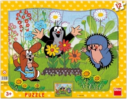 Puzzle en papier Dino la Petite Taupe jardinier 12 pièces