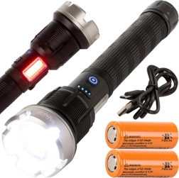 Lampe tactique militaire avec LED CREE XHP90 et fonction powerbank