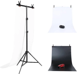 Support de fond de studio photo Puluz 70x200 cm avec 2 fonds