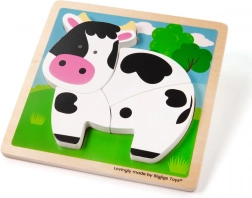 Puzzle à encastrer en bois vache