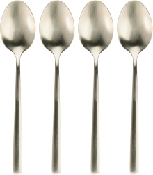 Set de cuillères à thé dorées en acier inoxydable, 4 pcs