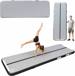Tapis de gymnastique gonflable Air Track 300 × 100 × 10 cm gris avec pompe