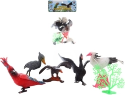 Ensemble d’oiselets en plastique avec accessoires dans un sachet