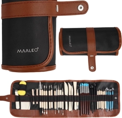 Ensemble d’outils de modelage et de sculpture pour l’argile Maaleo XXL 40 pièces avec étui