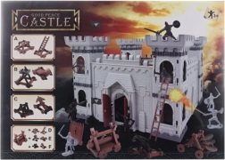 Château avec chevaliers et accessoires – ensemble de jeu en plastique pour enfants