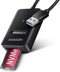 AXAGON ADM2-AM adaptateur M.2 NVMe/SATA vers USB 3.2 Gen 2 (10 Gb/s) avec câble USB‑A 10 cm